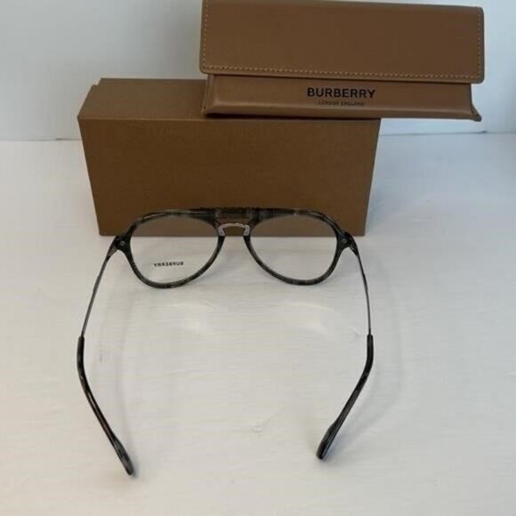 New Authentic EVEGLASSES CHARCOAL CHECK / CLEAR LENS Burberry OBE2377 - Picture 3 of 14